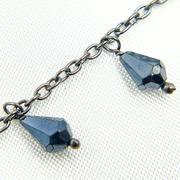 Coated Black Spinel Drop Dangle Oxidized Wire Chain